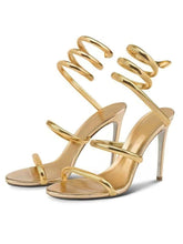 Nia Ankle Snake Strap Heel